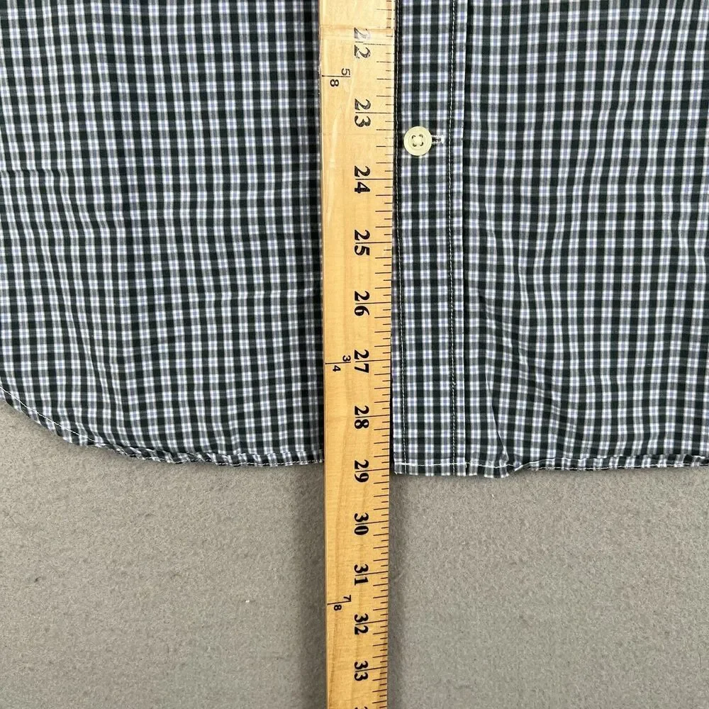 Banana Republic Shirt L Green Plaid‎ Long Sleeve Soft Wash Collared Button Down